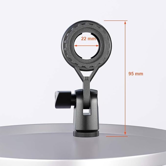 2 Pack Condenser Microphone Clip Holder with 7/8'' Thread Mount Condenser Mic Holder Adapter for Cardioid Diaphragm Studio Condener Microphones Stand Recording Streaming Vocal Mic Boom Arm - Image 2