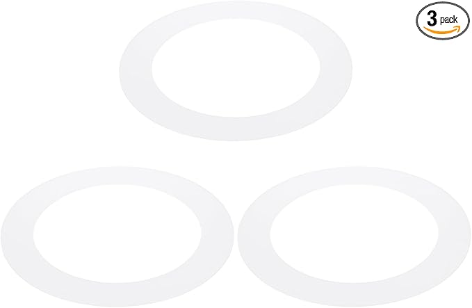PATIKIL 4" ID 5.5" OD Plastic Trim Ring, 3 Pcs Ceiling Light Goof Rings Matte Circular Light Cover Lighting Fixture for Ceiling Wall Recessed Can Downlights, Translucent Matte White by PATIKIL