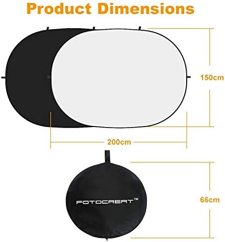 5x6.5ft Double-Sided Pop Up Backdrop, Matte Black & White Wrinkle-Resistant Collapsible Background with Carry Bag, Portable Reflector for Photography, Live Streaming, Video Calls, Headshots - Image 3