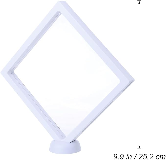 Gatuida 3D Floating Display Case (Without Base), Transparent PE Jewelry Storage Box, Floating Coin Display Frame Holder(18x2cm) - Image 3