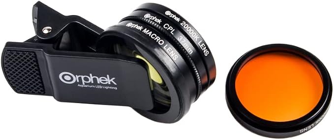 Orphek Coral Lens – Kit for All Smartphones – 4 Lens Included: Macro, CPL 37mm Polarized, 15,000k Orange, 20,000k Yellow – Universal Phone Clip – Lens Made of Glass – for Better Photography - Image 5