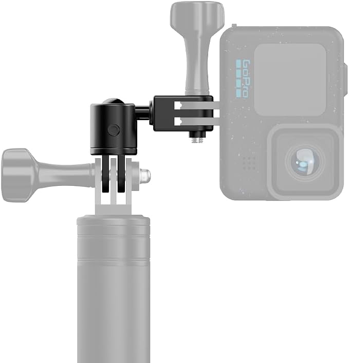 Aluminum 360 Degree Rotation Camera Swivel Mount, Vertical Metal Bracket Adapter Compatible with GoPro Hero 13/12/11/10, DJI Action 6/5 Pro/4, Sony and Other Action Cameras (Adjustable Adapter Mount) - Image 2