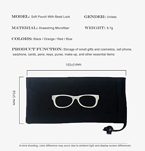 Quality Microfiber Eyeglass Pouch with Bead Lock Micro Fiber Sunglasses Case Pouch Soft Store - Image 6