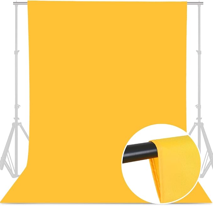 GFCC Yellow Backdrop - 8FTX10FT Yellow Photo Backdrop for Photoshoot Background for Photography Screen Video Recording Picture Background | Non-Reflective, Polyester Curtain, Easy Hang, Multipurpose Screen for Studio Photo Booth, Video Recording, Portr... - Image 2
