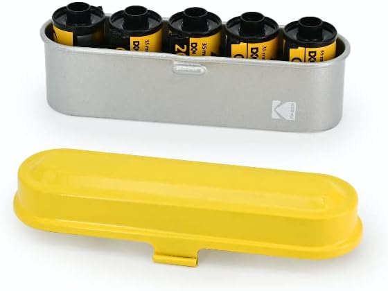 KODAK Film Case - for 5 Rolls of 35mm Films - Compact, Retro Steel Case to Sort and Safeguard Film Rolls (Blue) (Film is not Included) by Unknown