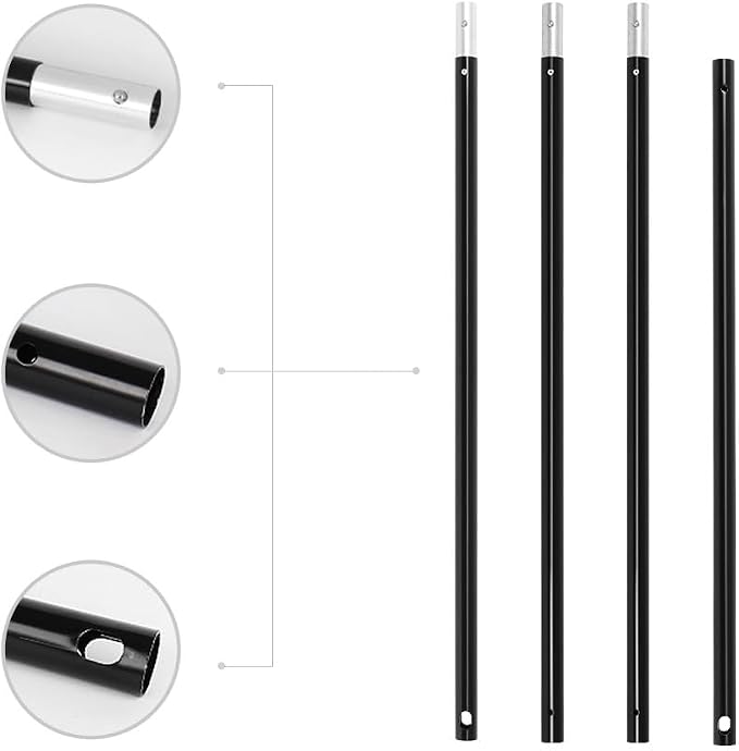10ft/3M Background Folding Crossbar, Photography Lighting Muslin Backdrop Support Crossbar, 1 x 3m Crossbar, 3 x Clip - Image 3