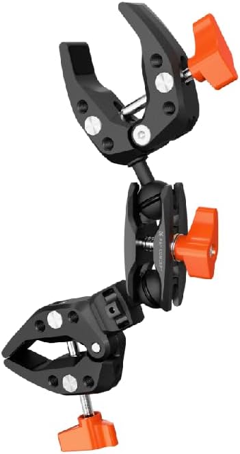 K&F CONCEPT Double Super Clamp Camera Mount with 1/4" Threads Metal Clamp | for Chair, Pole, Tripod, Desk, Flag, Umbrella, Motorcycle Mount, MS25 - Image 4