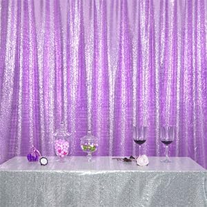 SquarePie 6x8ft Lavender Sequin Backdrop, High Density Non-Transparent Glitter Curtain for Photography, Birthday, Wedding Party Decorations, Thick Solid Background with 4" Rod Pocket, 1 Panel - Image 9