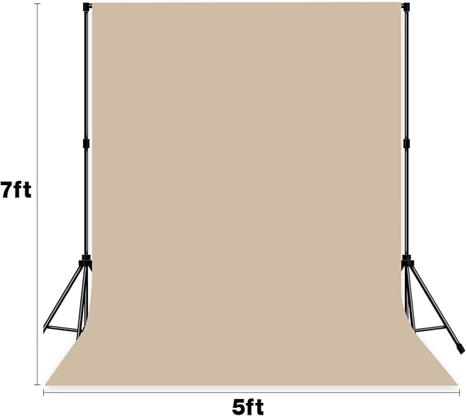 Beige Photo Backdrop Professional Photography Background Fabric 5x7ft | Seamless Design eliminates Wrinkle Portrait Photography Wedding Dark Theme Decorations - Image 8