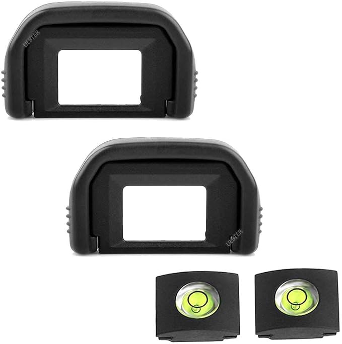 ULBTER Eyepiece Eyecup for Canon T7 T7i T6i T6s T6 T5i T5 T4i T3i T2i T1i | [2+2Pack] Viewfinder Eye Cup for Canon EOS Rebel T100 XSi XTi XT SL3 SL2 SL1 Camera EF Eye piece with Hot Shoe Cover by ULBTER