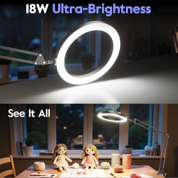 Upgrade 18W Ring Light Overhead Camera Phone Mount for Desk with Adapter, LED Selfie Light with Stand and Phone Holder, Desk Tripod for Video Recording, YouTube, TikTok, Live Stream, Painting - Image 2