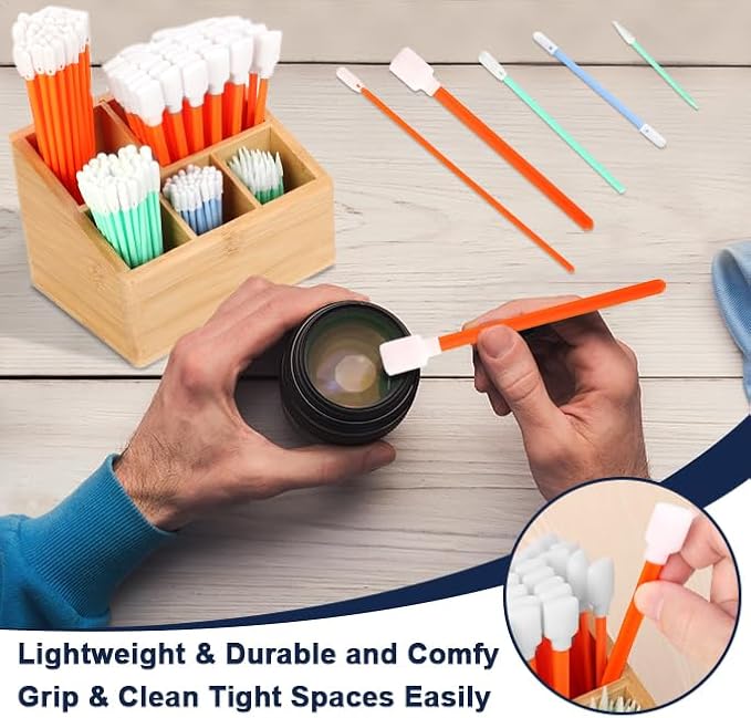 250 Pcs Foam Cleaning Swab Kit 5 Types Lint-Free Foam Swab Sticks with Storage Box Micro Cleaning Sponge Tip Swabs for Electronics Printer Cameras Optical Lenses Equipment Gun Automotive Detailing - Image 6
