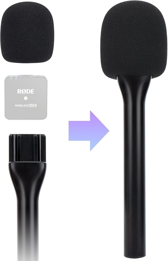 Rode Handheld Wireless Mic Stand with Pop Filter, Holder for Wireless Go 2/Pro, Interview Microphone Adapter for Go/ME - Image 2