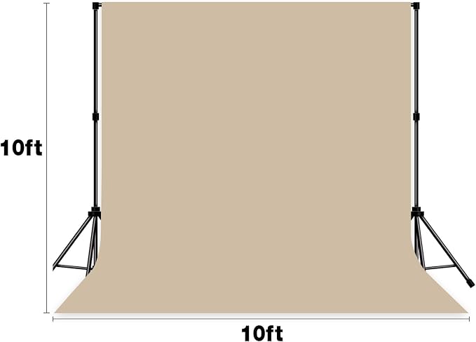 Beige Photo Backdrop Professional Photography Background Fabric 10x10ft | Seamless Design eliminates Wrinkle Portrait Photography Wedding Dark Theme Decorations - Image 8