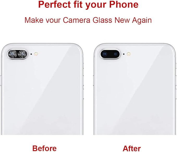 2 Pcs OEM Back Rear Camera Lens Glass Replacement for iPhone 8 Plus and 7 Plus with pre-Installed Adhesive and Reparing Toolkit - Image 4