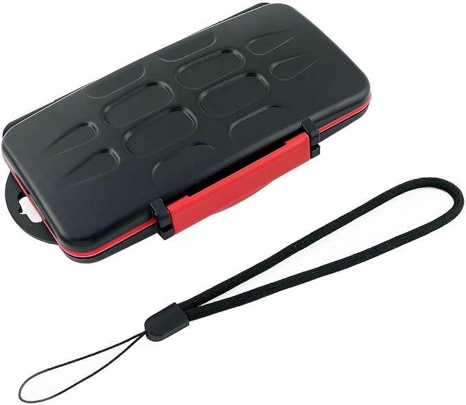 Memory Card Case Holder Protector for 12 Micro SD Card + 12 TF Card -Black | Card Carrying Case Storage Organizer, Water-Resistant, Dustproof, Anti-Shock, Made of ABS plastic, With hand strap, Portable - Image 8