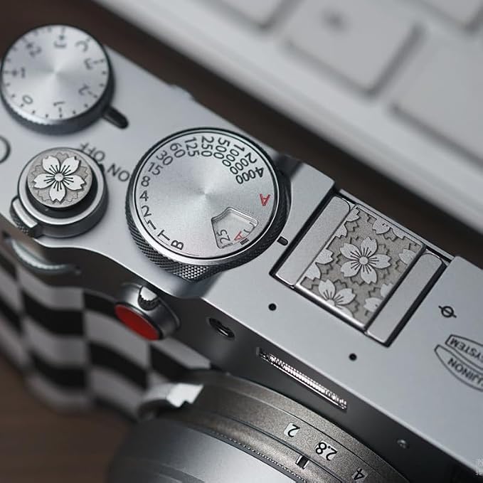 Floral Pattern Hot Shoe Cover Shutter Button for Fuji X100VI XT30III | Aluminum alloy cherry blossom pattern dust-proof hot shoe cover shutter Botton For Fuji XT5 XT4 XT3 XT30III X100VI X-E4 X-E3 - Image 7