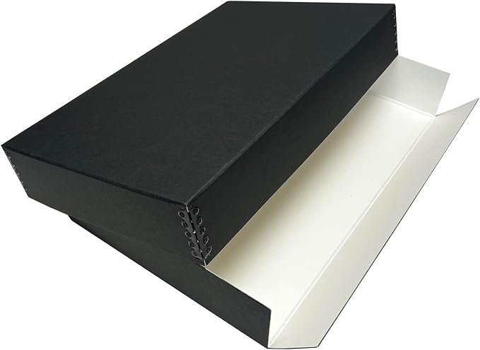 Lineco Museum Archival Storage Box, Drop Front, 11.75x18.25x3 in, Black | Acid-Free with Metal Edge, Preserves Picture Longevity, Organize Photos, Newspapers, Prints, Documents, Crafts, DIY - Image 9