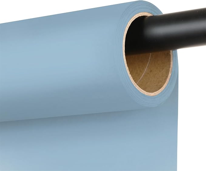 Light Blue Backdrop Paper, Sky Blue Photo Backdrop 53" x 32.8' | Seamless matte backdrop paper with non-reflective surface for portraits, videos, product photography and studio shooting. by Unknown
