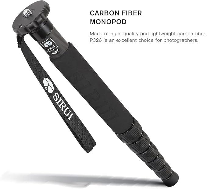 SIRUI Camera Monopod P-326 6 Section Carbon Fiber Compact Lightweight Travel Monopod - Image 9
