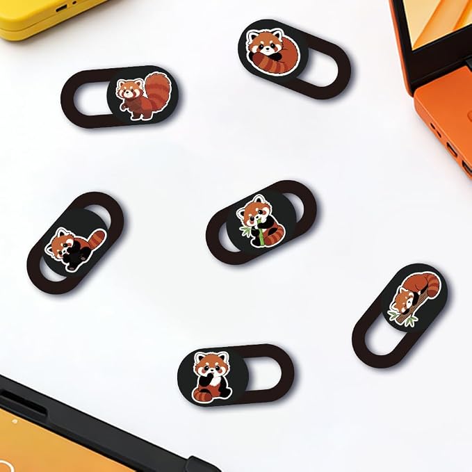 6Pcs 6 Styles Red Panda Camera Cover Slide Cute Privacy Guard Accessories, Phone Front Camera Blocker 0.04 Inch Ultra Thin for Laptop Desktop Computer Tablet Notebook Mini PC Office Use - Image 4