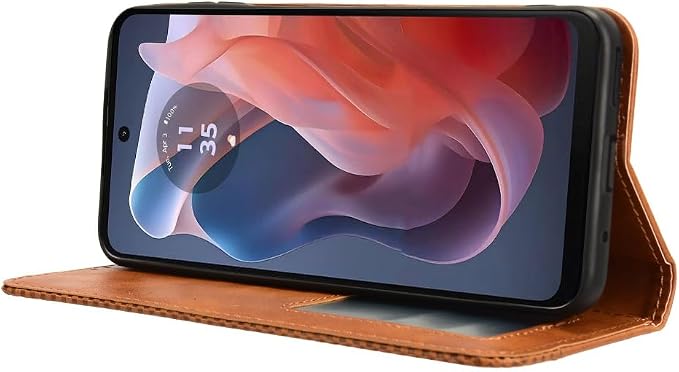 for RAZ Memory Cell Phone (2025/2024) Case Magnetic Flip Wallet Brown | Magnetic Wallet with Card Holder Kickstand Protection Flip Folio Leather Wallet Case for RAZ Memory Cell Phone (2024/2025) - Image 6