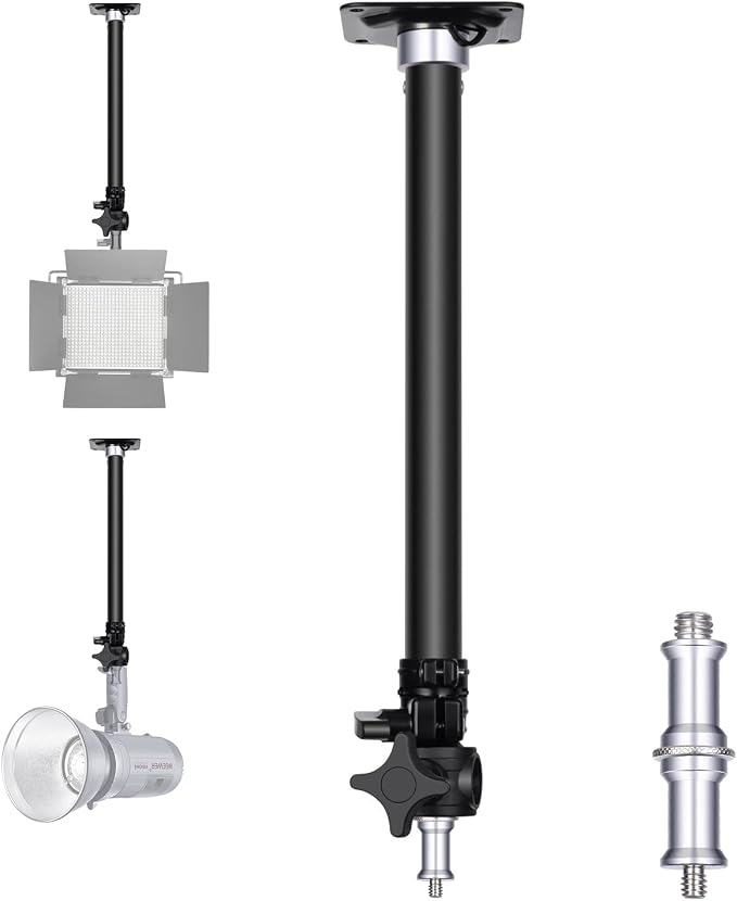 Neewer Wall Mounting Boom Arm 15-23.6 inches/38-60 Centimeters Adjustable Length with 1/4 inch to 3/8 inch Universal Adapter for Photo Studio Video Light, Monolights Photography by Neewer