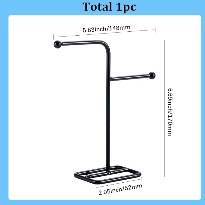 SUNNYCLUE Earring Display Stand,Jewelry Display Holder Black Jewelry Towers No Hole Necklace Stand Holder Storage Bangles Rings Earrings Watch Hanging Organizer for Selling Home Storage Show Photo - Image 2