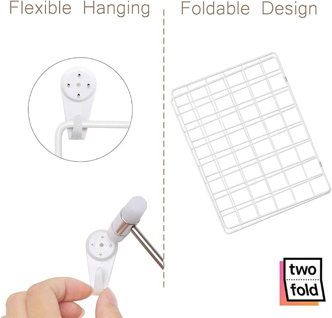 Wire Wall Grid Panel for Photo Display, DIY White Iron Picture Frames Collage for Hanging Wall Decor, Foldable Multi Pictures Organizer with 12 Clips, 31'' X 24'' Inch. (2 Pack) - Image 5
