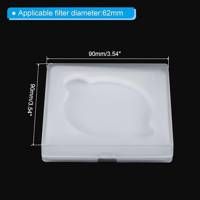 PATIKIL 62mm Lens Filter Case, 2pcs Camera Filter Case Portable Lens Filter Box Water Resistant Dustproof Plastic for Photography Filter Storage - Image 2