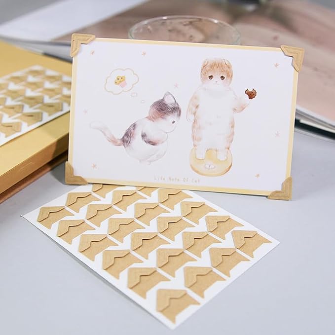 360 Count Self-Adhesive Acid Free Photo Corners Scrapbooks Memory Books(Kraft) - Image 5