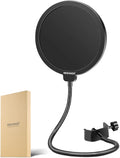 Neewer Professional Microphone Pop Filter Shield Compatible with Blue Yeti and Any Other Microphone, Dual Layered Wind Pop Screen With A Flexible 360 Degree Gooseneck Clip Stabilizing Arm | Compatible with Blue Yeti and Other Mic, Dual Layered Wind Pop... by Neewer