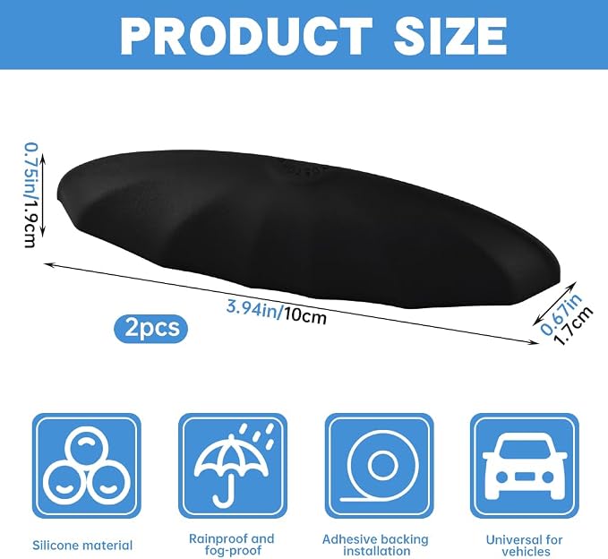 2Pcs Car Rear View Backup Camera Cover, Silicone Car Backup Camera Protective Sticker for Most of Cars, 3.93x0.78x0.78inch - Image 2