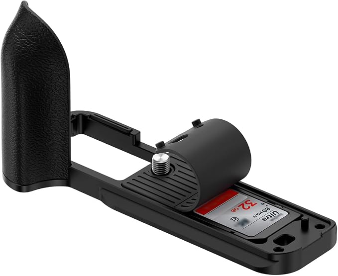JJC Hand Grip & Shutter Button Shoe Cover for Fuji X-T30 III II XT30 X-T20 | Anti-Slip Pads, 1/4''-20 Tripod Hole & Arca Swiss Quick Release Plate, Built-in SD Card Holder, No Effect on Camera Use - Image 3