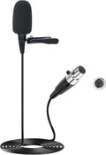 Lavalier Microphone, Cardioid Condenser Clip On Microphone, Lapel Microphone Compatible with Shure Microphone Wireless System, Mini 4 Pin XLR Plug, Ideal for Lectures, Theater, Actors by JTLAU