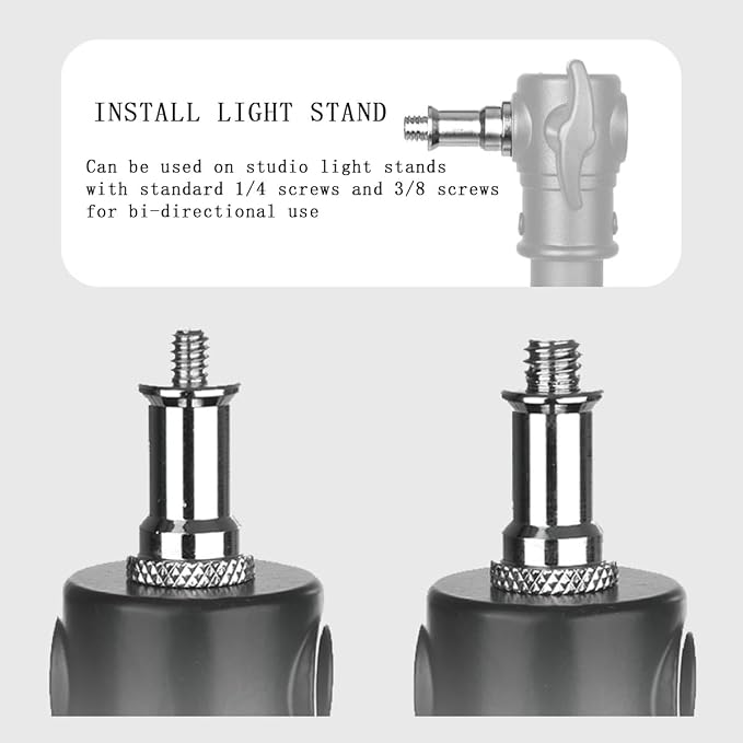 4 Pieces Standard 1/4 to 3/8 inch Metal Male Convertor Threaded Screw Tripod Adapter Spigot Stud for Flash Holder, Studio Light Stand, Ball Head, Hotshoe/Coldshoe Adapter, Wireless Flash Receiver - Image 4