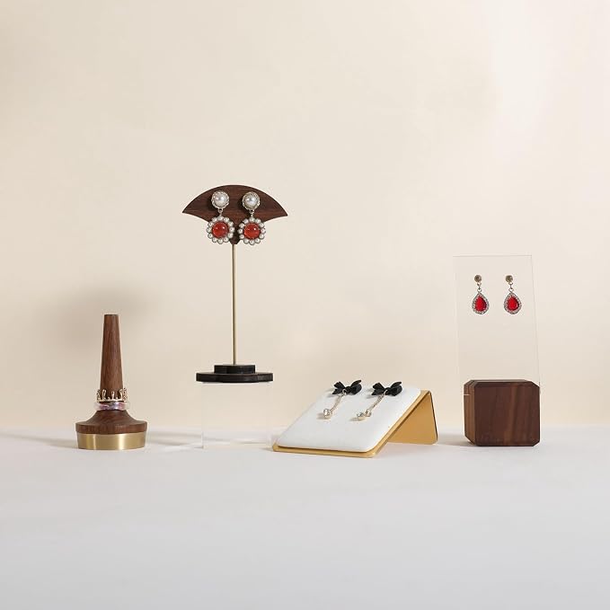 Velvet earring display stands for selling, White earring holder, Gold Jewelry studs organizer【White】 - Image 6