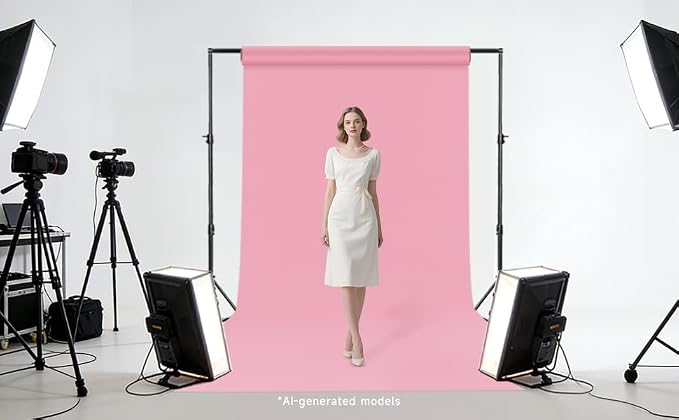 YSKE-Seamless Pink Paper Backdrop Roll for Photography,Photo Background,and Photoshoot Cover–Roll of Paper with Backdrop Cover for Background Stand,Thick Anti-Wrinkle Matte(53''x16.4'Pink) - Image 5