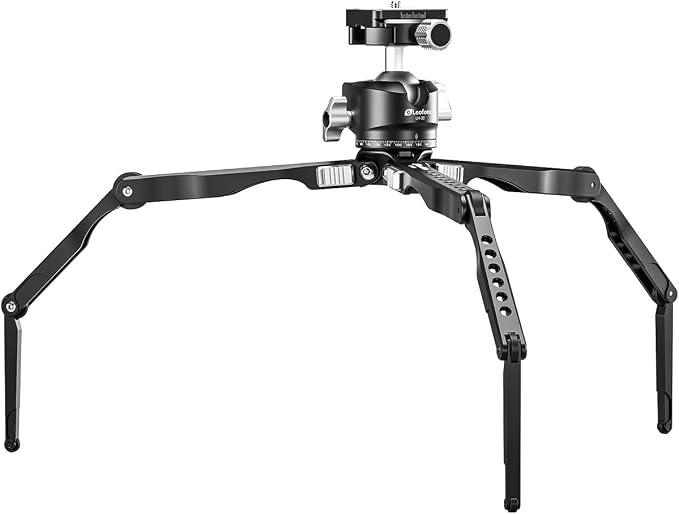 Leofoto MT-04 Tabletop Tripod, Aluminum Mini Tripod, 3 Leg Sections, Foldable Leg, Portable and Compact, 1/4" Accessories Thread, 3/8" Mounting Stud (MT-04+LH-30) by TAKINGITFURTHER-LEOFOTO