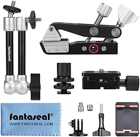 Heavy Duty DSLR Mirrorless Camera Camcorder Super Clamp Mount w/Magic Arm +Quick Release Plate Desk Table Handrail Bar Holder Video Rig Kit for Studio Youtuber Travel Outdoor Time Lapse Vlogging - Image 7