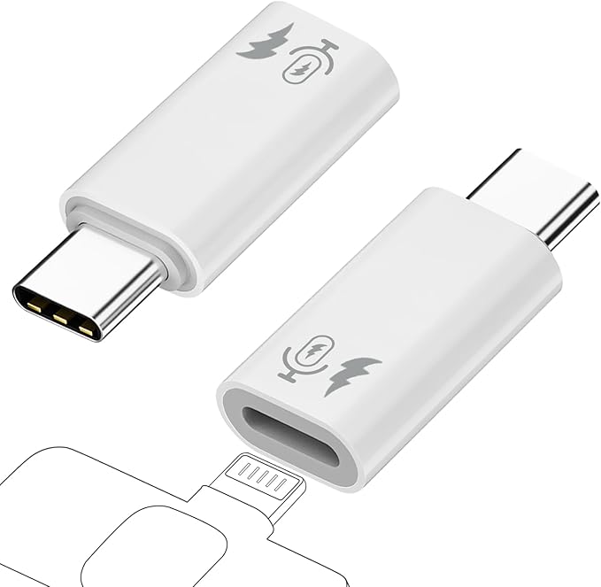 AreMe 2 Pack USB C to Lavalier Microphone Adapter, White | Not for Headphone/Data, Type C Male Converter for Wireless Lavalier Microphone, iPhone 17/16/15 Series, iPad Pro/Air by AreMe
