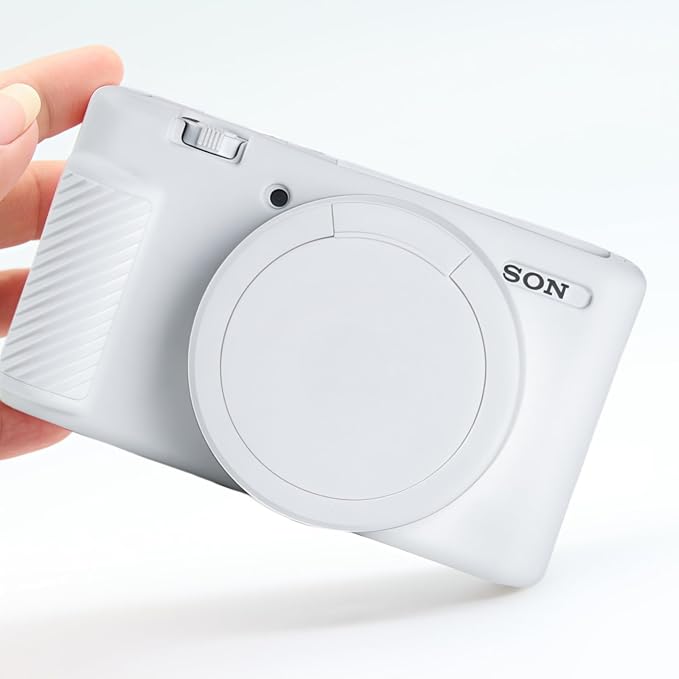 Camera Case for Sony ZV1 Digital Camera.ZV-1 Accessories | Soft Silicone Protective Case Removable Lens Cover,Comes with 2 Screen Protectors and 1 Wrist Strap.(White) - Image 6