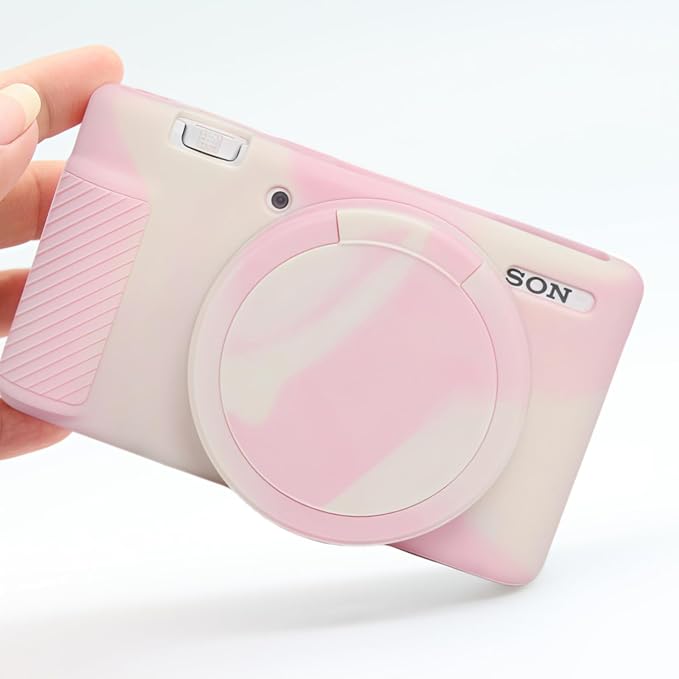 Camera Case for Sony ZV1 Digital Camera.ZV-1 Accessories | Soft Silicone Protective Case Removable Lens Cover,Comes with 2 Screen Protectors and 1 Wrist Strap. (Mist Pink) - Image 6