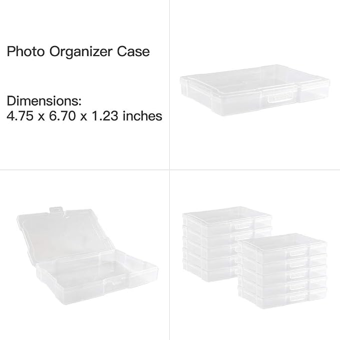 novelinks Photo Storage Box and 16 Inner 4" x 6" Photo Storage Containers | 1Pack Clear, Photo Albums 4x6 Pictures, Photo Organizers and Storage, Card Game Storage, Task Boxes for Special Education - Image 3