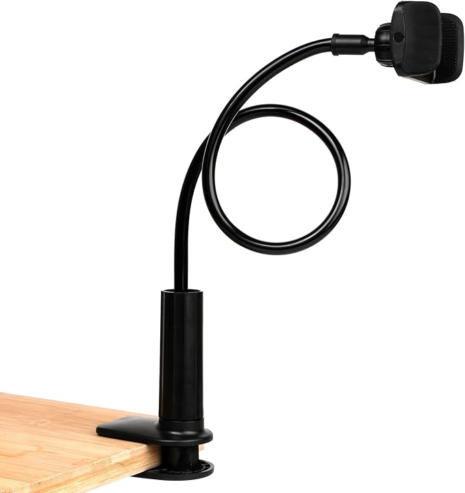 Phone Holder Bed Gooseneck Mount Mobile Phone Holder Table Stand | Adjustable Flexible 360° Rotation Cell Phone Clip Holder Lazy Bracket Mount for All Smart Phone Microphone - Image 2