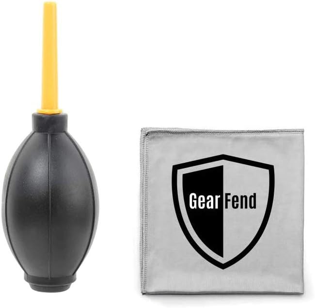 Dust Cleaner Strong Cleaning Air Blower for All DSLR Camera & Camcorders, Lens, LCD Screens, etc + Microfiber Cloth by GearFend