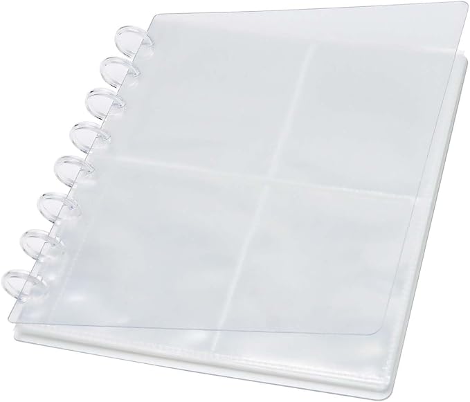 Mogoostry Clear Discbound Album Sheet Protectors 8 Discs 3 x 4 Inch 4 Pockets Inner Page Plastic Protective Sleeves Organizer by MoGuShiYe