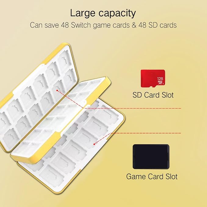 PERFECTSIGHT 48 Switch Game Card Case for Nintendo Switch 2/OLED/ Lite Cute 48 Game Holder Cartridge Case for Game Cards and SD Cards, Kawaii Portable Compact Storage Box, KB WD - Image 2