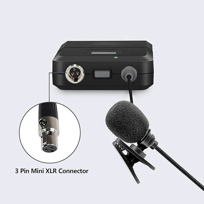 Lavalier Lapel Microphone with Mini XLR Jack, Hand-Free Clip-on Lapel Mic Compatible with Wireless Mic System UHF bodypacks Voice Amplifier - Image 3
