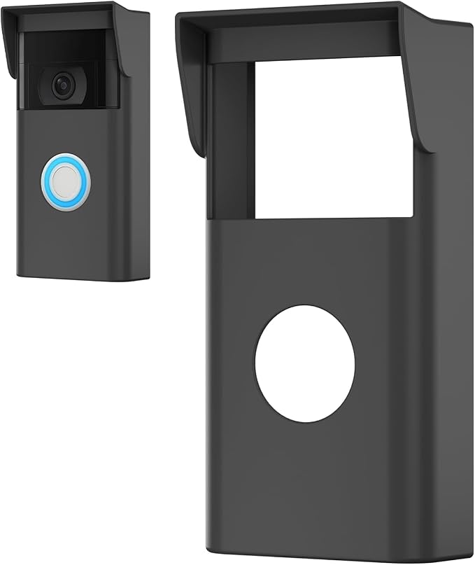 Silicone Case for Ring Video Doorbell 2nd Gen (2020 Release) | Weatherproof Ring Doorbell Cover with Sun Glare Visor, UV & Heat Resistant Accessories – Black - Image 7